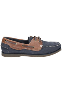 Mens Henry Lace Up Boat Shoes (Blue/Tan)