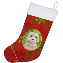 Load image into Gallery viewer, Christmas Snowflakes Champagne Cockapoo Christmas Stocking