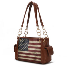 Load image into Gallery viewer, Alaina Vegan Leather Women’s Flag Shoulder Bag