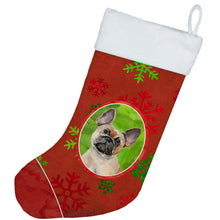 Load image into Gallery viewer, Christmas Snowflakes Fawn French Bulldog Christmas Stocking
