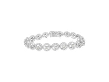 Load image into Gallery viewer, .925 Sterling Silver 1/2 Cttw Diamond Nested Circle Miracle Set Open Wheel 7&quot; Fashion Link Bracelet