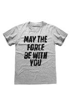 Load image into Gallery viewer, Star Wars Womens/Ladies May The Force Be With You Heather Boyfriend T-Shirt (Heather Grey)