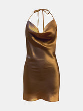 Load image into Gallery viewer, Bronze Goddess Slinky Mini Dress