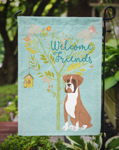 Load image into Gallery viewer, 11 x 15 1/2 in. Polyester Welcome Friends Flashy Fawn Boxer Garden Flag 2-Sided 2-Ply