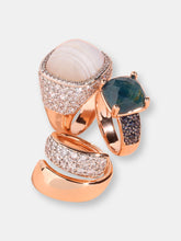Load image into Gallery viewer, Natural Stone and Micro Pavé Ring - Golden Rose/Blue