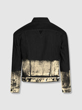 Load image into Gallery viewer, Shorter Classic Black Denim Jacket with Champagne Gold Foil