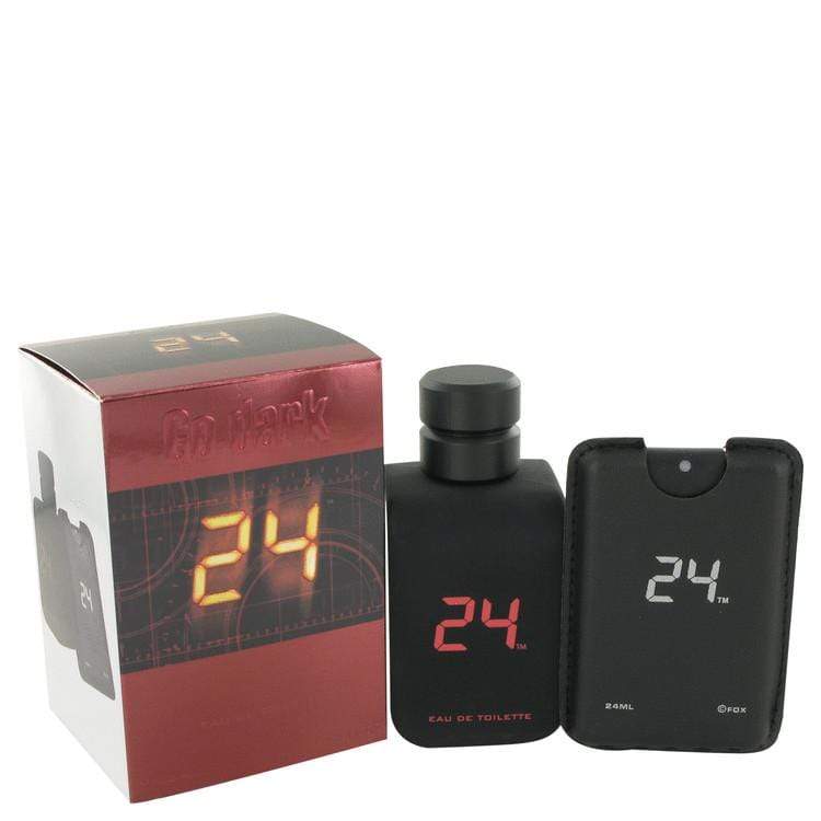 24 Go Dark The Fragrance by ScentStory Eau De Toilette Spray + .8 oz Mini Pocket Spray 3.4 oz for Men