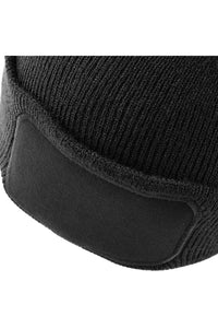 Beechfield Unisex Plain Winter Beanie Hat / Headwear (Ideal for Printing) (Black)