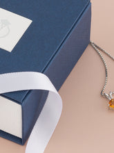 Load image into Gallery viewer, Citrine Pendant Necklace 14 Karat White Gold Cushion 0.82 Carats