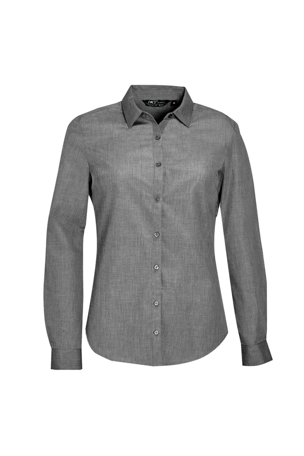 SOLS Womens/Ladies Barnet Long Sleeve Button Down Shirt (Deep Grey Marl)