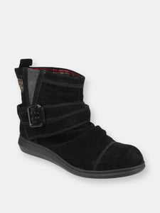Womens/Ladies Mint Pull On Ankle Boots (Black)