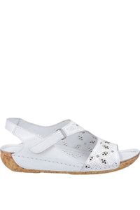 Womens/Ladies Barcelona Leather Sandals - White