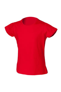 Skinni Minni Big Girls Stretch T-Shirt (Bright Red)