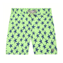 Load image into Gallery viewer, Fresh Green + Blue Starfish Swim Shorts