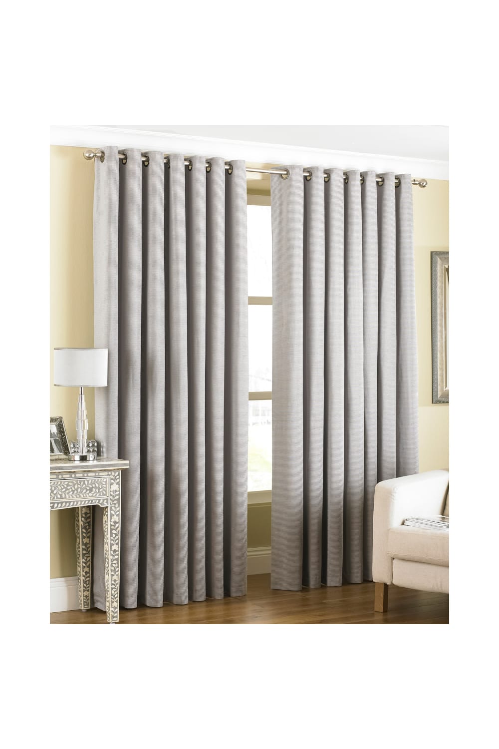 Riva Home Amari Ringtop Curtains (Silver) (90 x 90 inch)