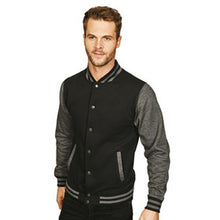 Load image into Gallery viewer, Casual Classic Mens Varsity Jacket (Black/Charcoal)