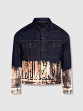 Load image into Gallery viewer, Shorter Indigo Denim Jacket with Rose Gold Foil