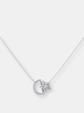 Load image into Gallery viewer, Starkissed Moon Diamond Necklace In Sterling Silver