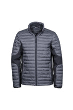 Load image into Gallery viewer, Mens Padded Full Zip Crossover Jacket - Space Grey/Black