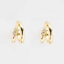 Load image into Gallery viewer, Liana Gold Double Hoop Huggie Earrings