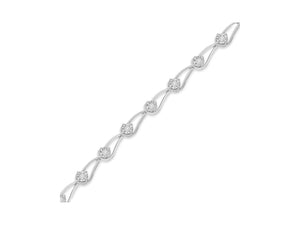 Sterling Silver Rose Cut Diamond Fashion Tennis Bracelet
