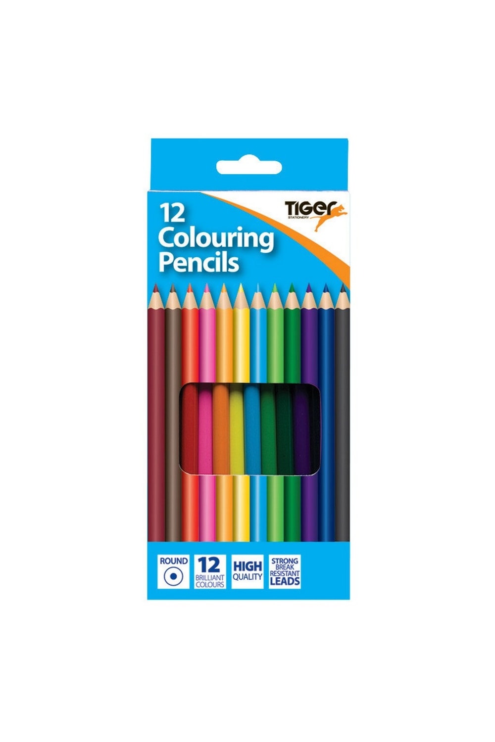 Tiger Stationery Full Length Coloured Pencil (Pack of 12) (Multicolored) (One Size)