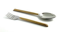 Load image into Gallery viewer, Vibhsa Golden Silverware Flatware set of 5 pieces