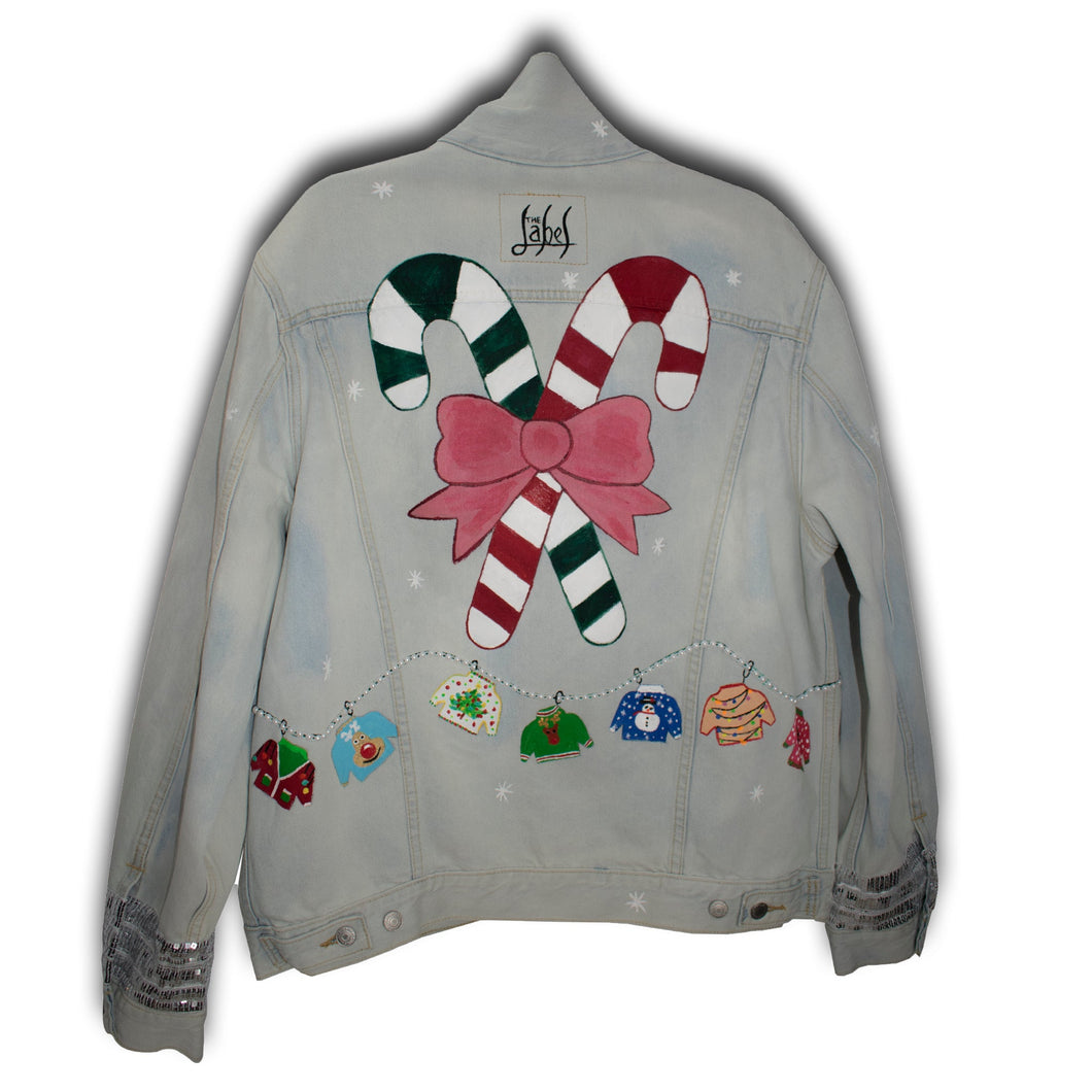 Christmas Hand Painted Denim Jacket