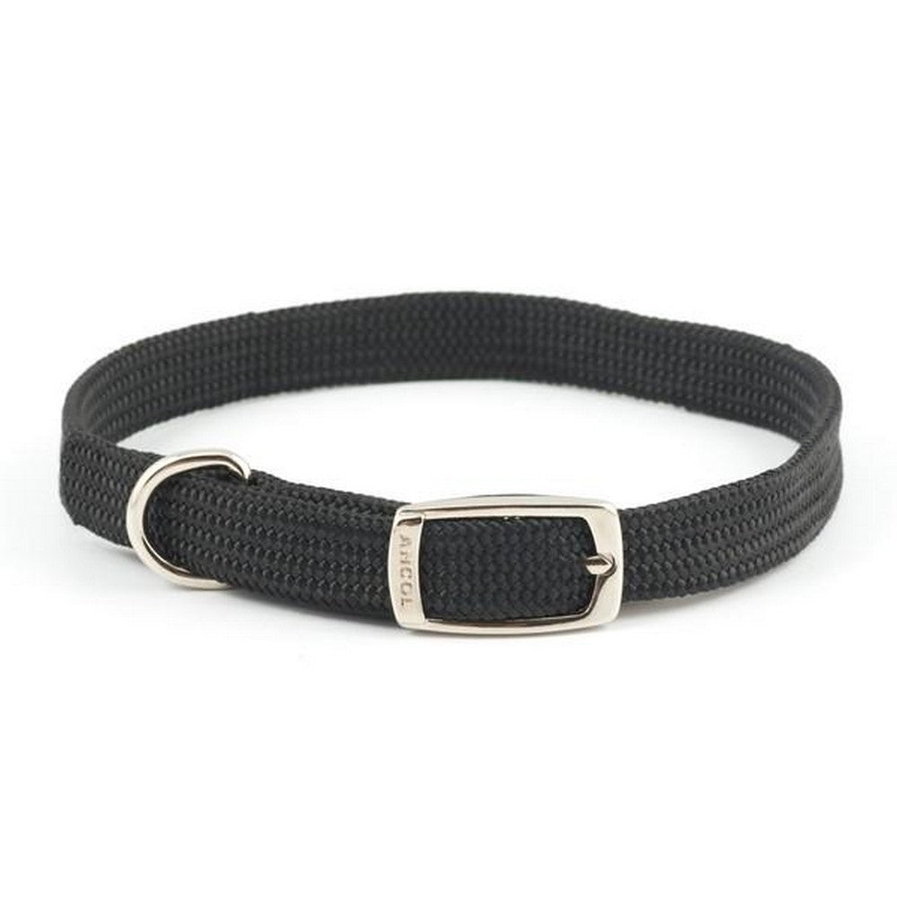 Ancol Heritage Softweave Buckle Fasten Dog Collar (Black) (Size 2)