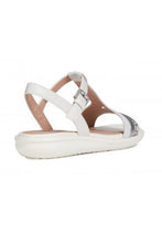 Load image into Gallery viewer, Geox Womens/Ladies D Jearl Sand B Buckle Leather Sandal (Off White/Black)