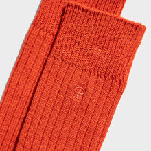 Load image into Gallery viewer, Paper X Superwash Wool Rib Crew Socks - Orange