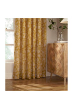 Load image into Gallery viewer, Furn Irwin Woodland Design Ringtop Eyelet Curtains (Pair) (Mustard) (66x72in)