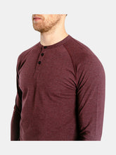 Load image into Gallery viewer, Go-To Long Sleeve Henley | Men&#39;s Heather Burgundy