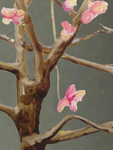 Load image into Gallery viewer, Art Print:  Tree with Pink Flowers on Dark Grey
