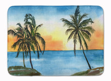 Load image into Gallery viewer, 19 in x 27 in Palm Tree Beach Scene Machine Washable Memory Foam Mat