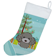Load image into Gallery viewer, Christmas Tree and Silver Gray Poodle Christmas Stocking