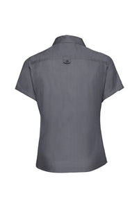 Russell Collection Womens/Ladies Short Sleeve Classic Twill Shirt (Zinc)