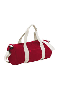 Bagbase Plain Varsity Barrel/Duffel Bag (5 Gallons) (Pack of 2) (Classic Red/Off White) (One Size)