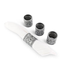 Load image into Gallery viewer, Concho Pattern Napkin Rings Set of 4