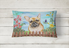 Load image into Gallery viewer, 12 in x 16 in  Outdoor Throw Pillow French Bulldog Spring Canvas Fabric Decorative Pillow