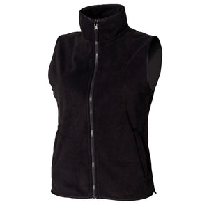 Henbury Ladies Microfleece Vest Jacket/Gilet/Bodywarmer (Black)