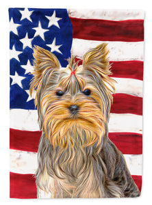 USA American Flag With Yorkie / Yorkshire Terrier Garden Flag 2-Sided 2-Ply