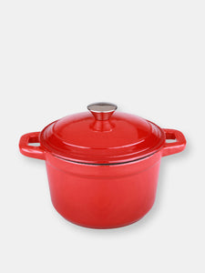 BergHOFF Neo 7QT Cast Iron Round Covered Dutch Oven, Red