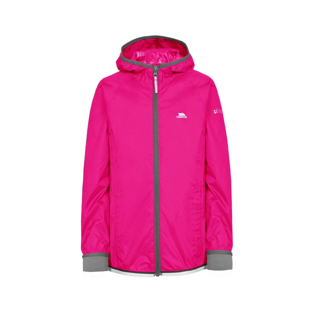 Trespass Childrens/Kids Walkover Waterproof Shell Jacket (Pink Lady)
