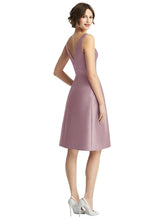 Load image into Gallery viewer, V-Neck Pleated Skirt Cocktail Dress With Pockets