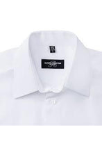 Load image into Gallery viewer, Russell Collection Mens Short Sleeve Poly-Cotton Easy Care Tailored Poplin Shirt (White)