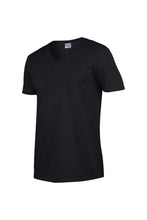 Load image into Gallery viewer, Gildan Mens Soft Style V-Neck Short Sleeve T-Shirt (Black)