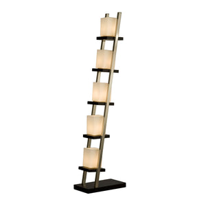 Nova of California Escalier 61" Floor Lamp in Espresso and Brushed Nickel with On/Off Switch