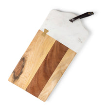 Load image into Gallery viewer, Darvaza White Marble &amp; Wood Cutting Board
