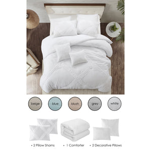 Grace Living - Caitlynn Polyester 5pc Comforter Set With 2 Pillow Shams, 2 Decorative Pillows, 1 Comforter